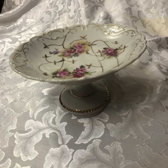 Vintage Kalk German Ceramic Compote Pedestal, Candy Dish, Dessert Dish - Picture 2 of 8